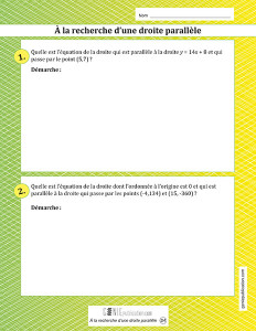 À la recherche d'une droite parallèle