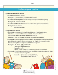 La bonne ponctuation !