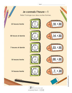 Je connais l'heure – 1