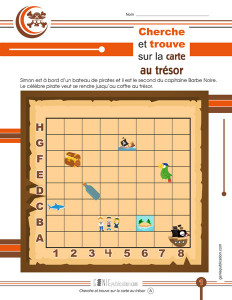 Cherche et trouve sur la carte au trésor