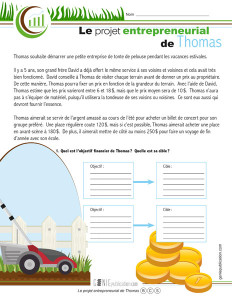 Le projet entrepreneurial de Thomas