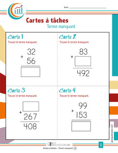 Cartes à tâches – Terme manquant