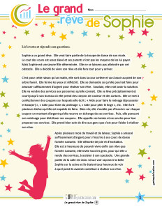 Le grand rêve de Sophie