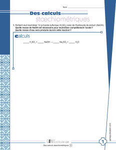 Des calculs stœchiométriques